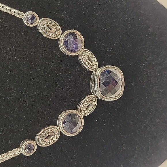 Tocara Stainless Steel Purple Sunstone Necklace - Picture 2 of 8